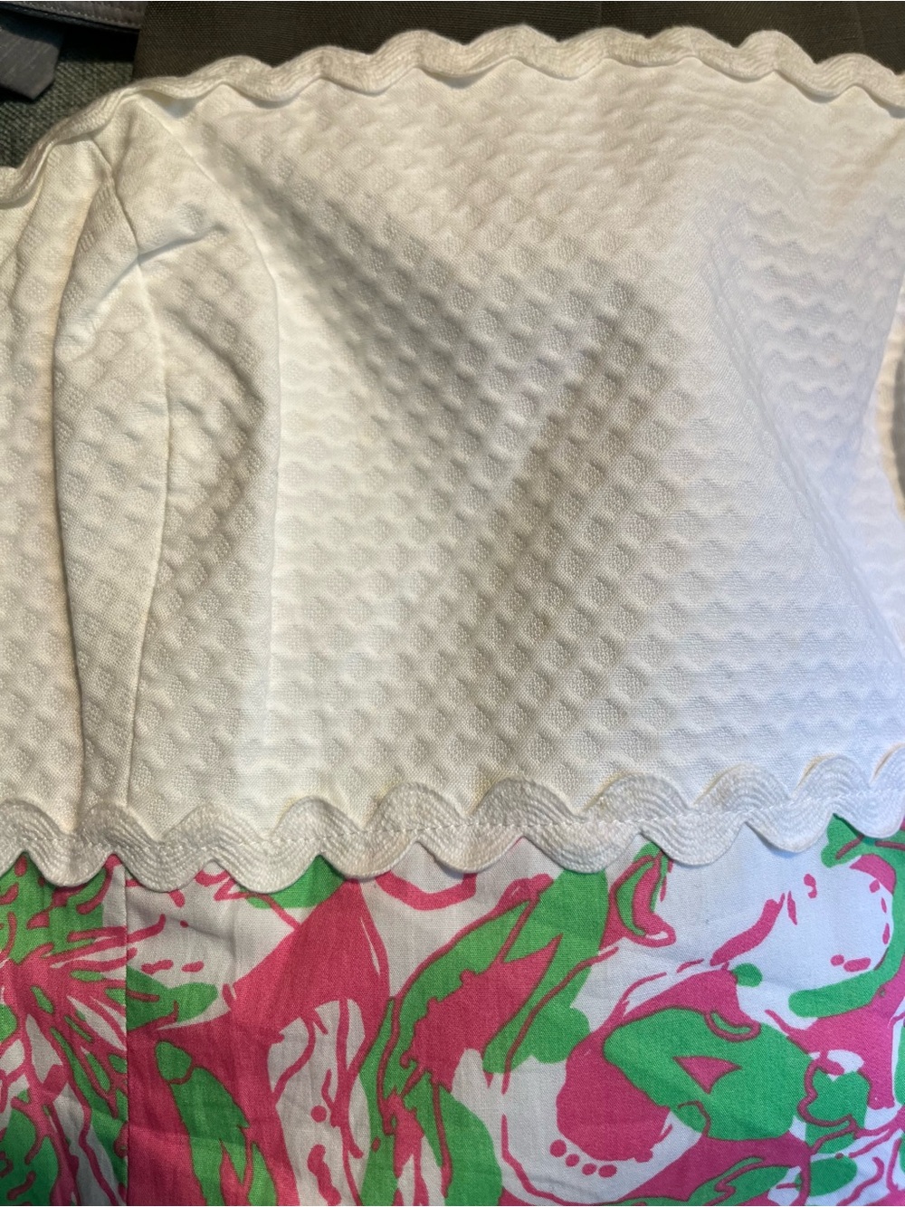Lilly Pulitzer Strapless Floral Print Dress White, Pink & Green Women’s Size 4 - Picture 5 of 11